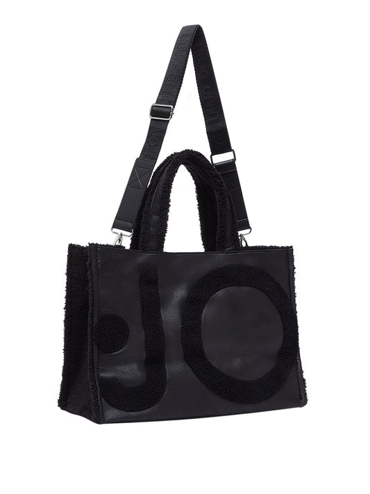 LIU JO SOFT1 Borsa Tote Grande Con Logo Liu Jo - Nero BLACK