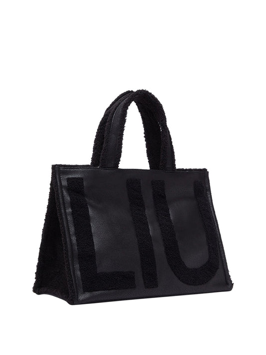 LIU JO SOFT1 Borsa Tote Grande Con Logo Liu Jo - Nero BLACK