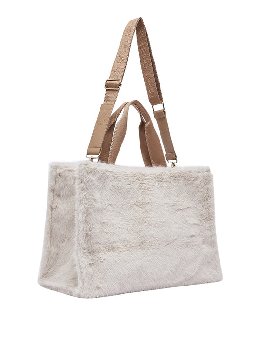 LIU JO SOFT1 Borsa Tote Grande In Teddy Liu Jo - Burro BURRO