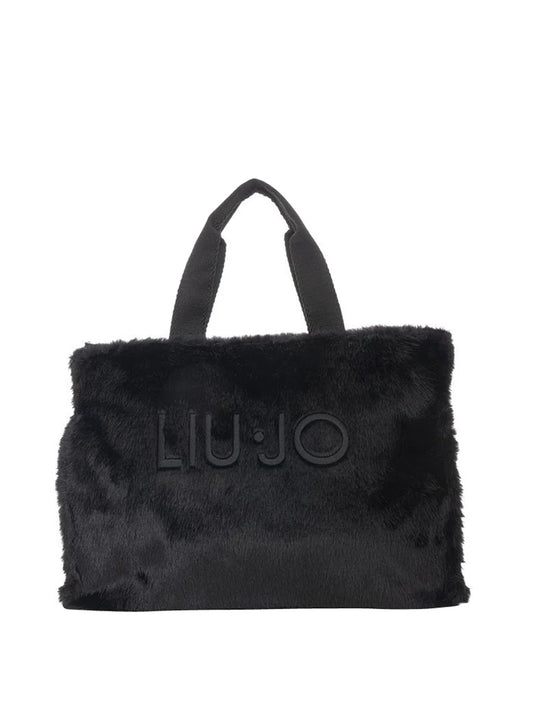 LIU JO SOFT1 Borsa Tote Grande In Teddy Liu Jo - Nero BLACK