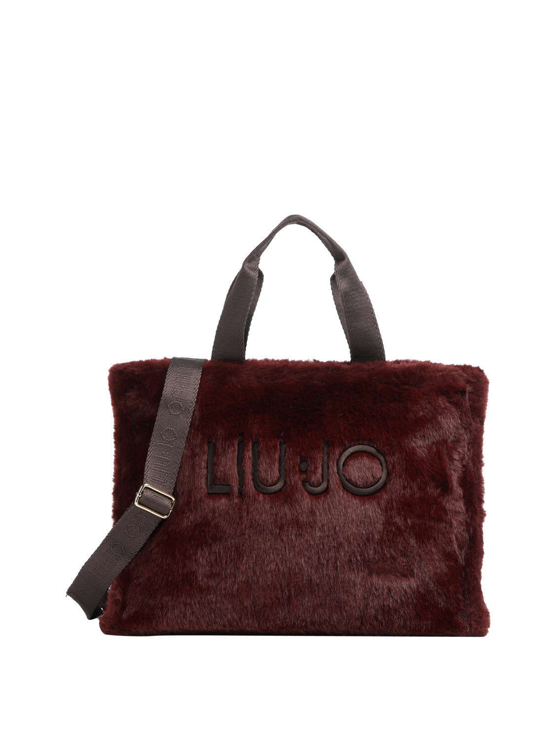 LIU JO SOFT1 Borsa Tote Grande In Teddy Liu Jo - Rosso Scuro Red Aubergine