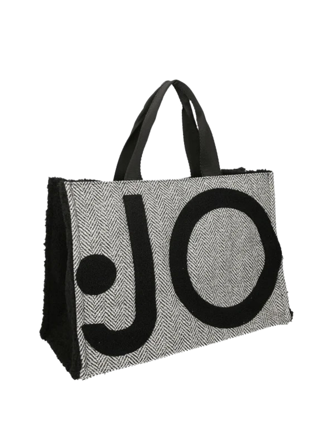 LIU JO SOFT1 Borsa Tote Grande In Tessuto Check Liu Jo - Nero BLACK