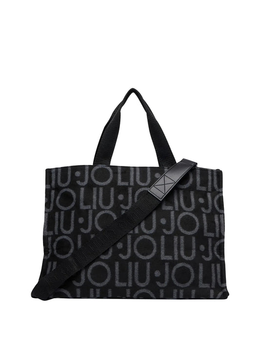 LIU JO SOFT1 Borsa Tote Grande Jacquard Liu Jo - Nero BLACK