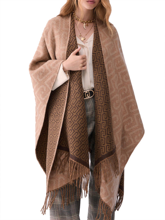 Liu Jo Poncho Jacquard Con Monogramma LiuJo - Cammello Cammello