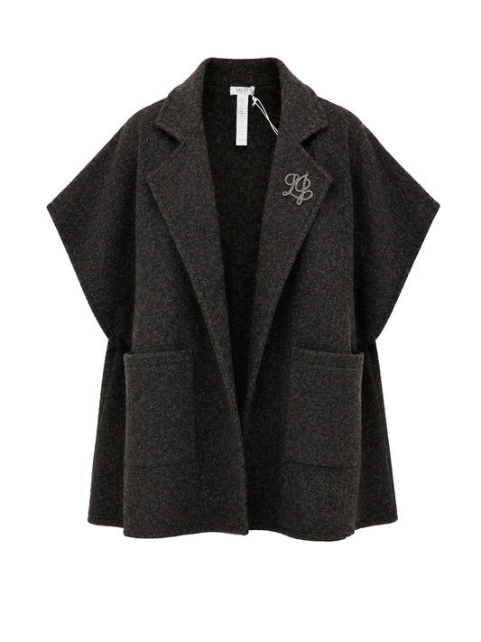 LIU JO SOFT1 Poncho Gilet Liu Jo - Marrone Chevron Nero/T.Moro
