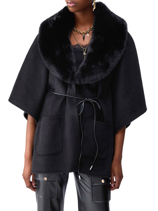 LIU JO SOFT1 Poncho In Montone Sintetico Liu Jo - Nero BLACK