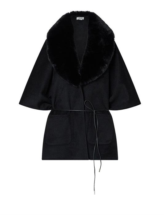 LIU JO SOFT1 Poncho In Montone Sintetico Liu Jo - Nero BLACK