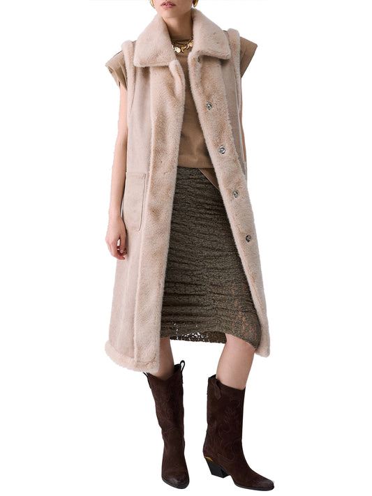 LIU JO SOFT1 Poncho GiletIn Montone Liu Jo - Burro BURRO