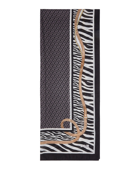 LIU JO SOFT1 Sciarpa Animalier Con Cinturini Liu Jo - Nero BLACK
