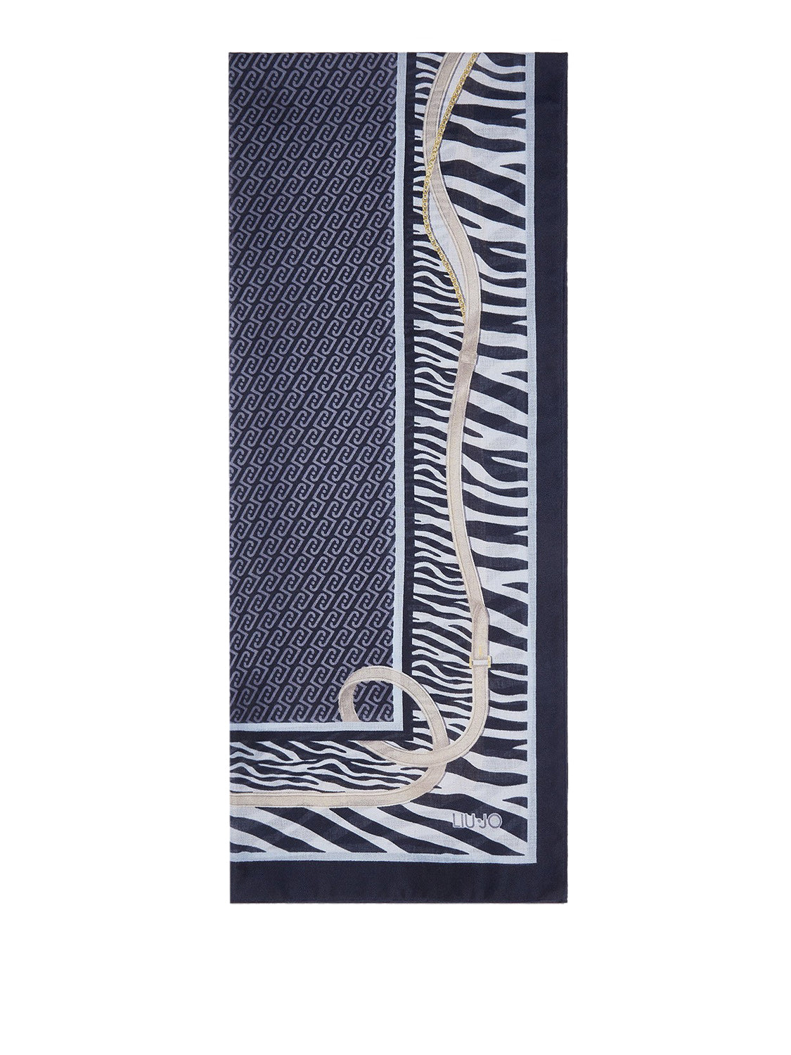 LIU JO SOFT1 Sciarpa Animalier Con Cinturini Liu Jo - Blu MIDNIGHT