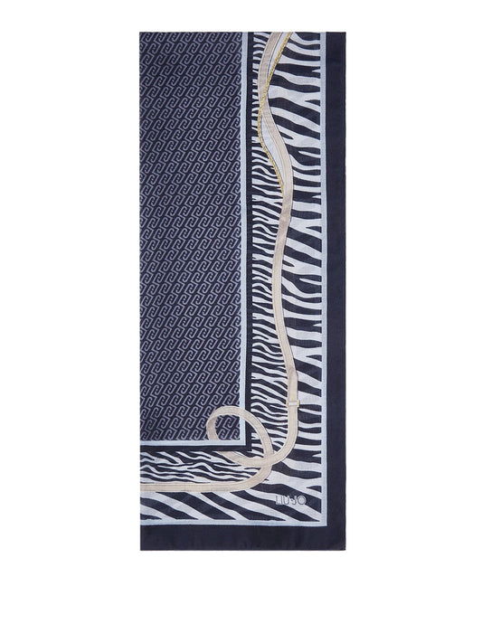 LIU JO SOFT1 Sciarpa Animalier Con Cinturini Liu Jo - Blu MIDNIGHT
