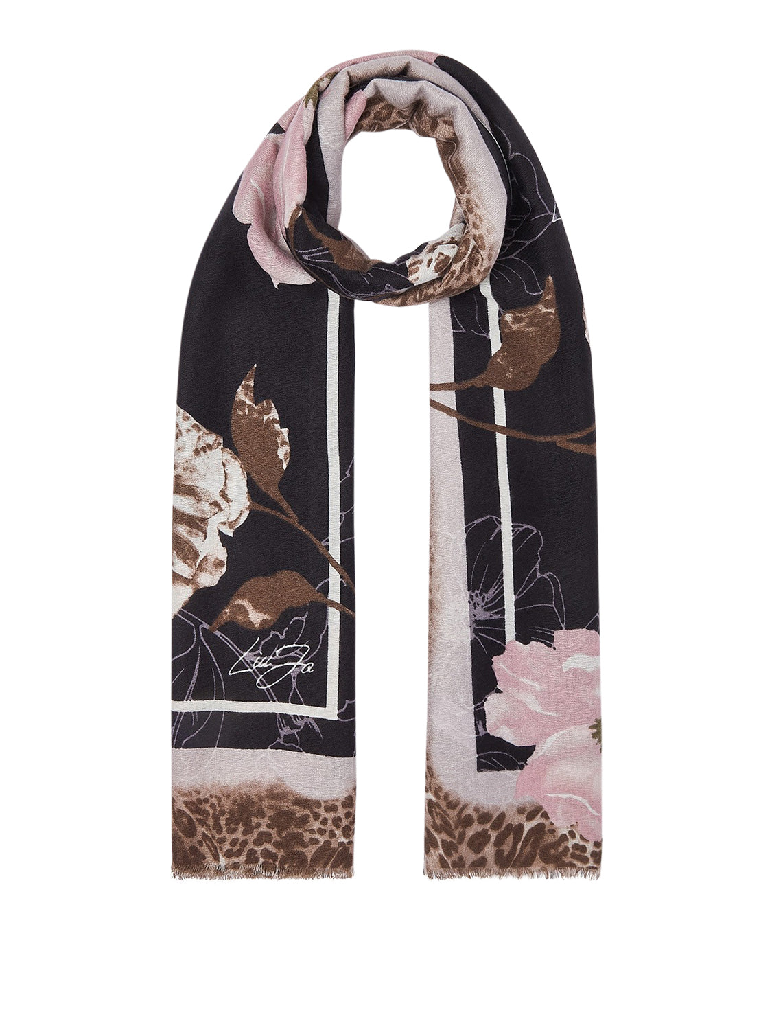 LIU JO SOFT1 Sciarpa Con Fiori Liu Jo - Cammello Cammello