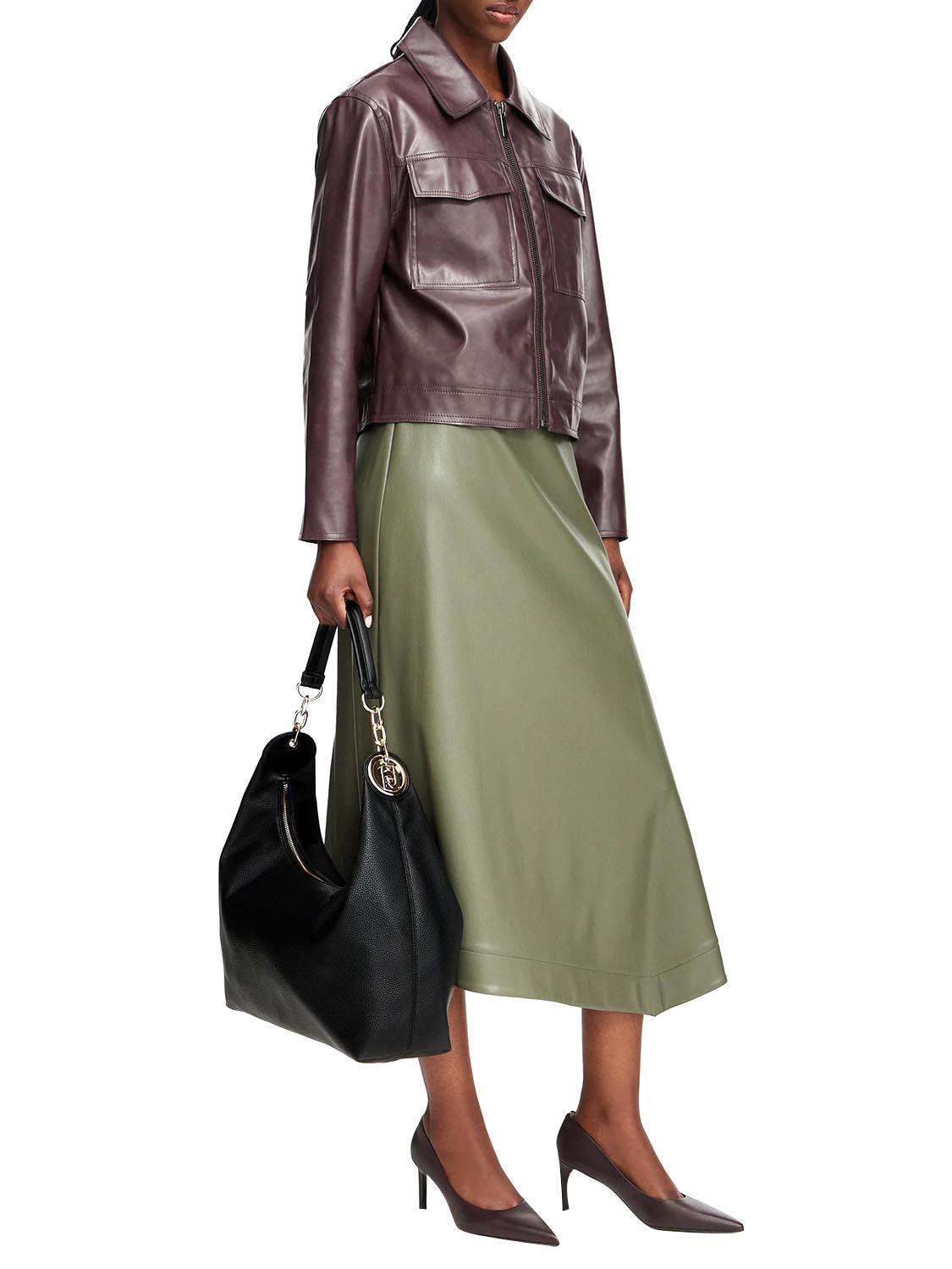 LIUJO ACCESSORI1 Liu Jo Borsa A Mano Hobo Nero Nero/Brass Gold
