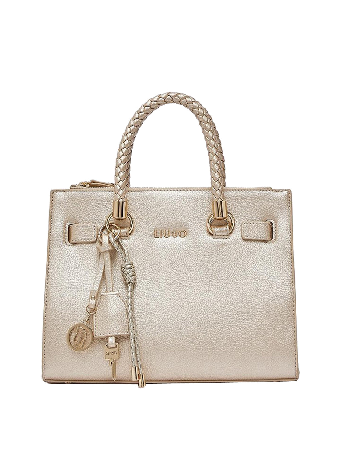 LIUJO ACCESSORI1 Liu Jo Borsa A Tracolla Logo Frontale Gold Light gold