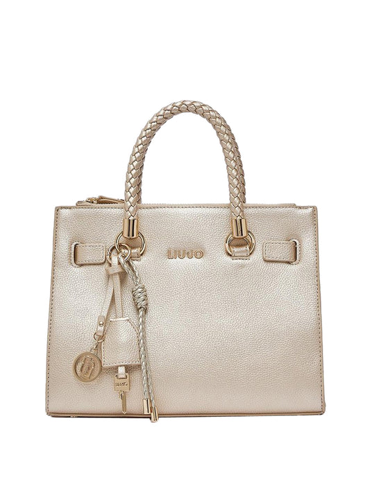 LIUJO ACCESSORI1 Liu Jo Borsa A Tracolla Logo Frontale Gold Light gold