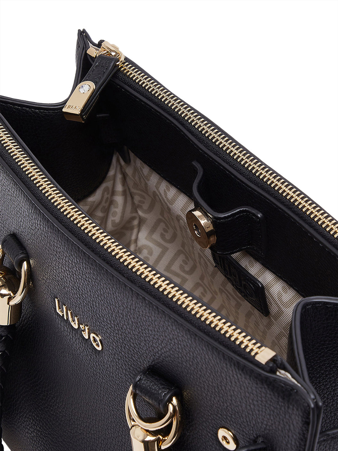 LIUJO ACCESSORI1 Liu Jo Borsa A Tracolla Logo Frontale Nero BLACK