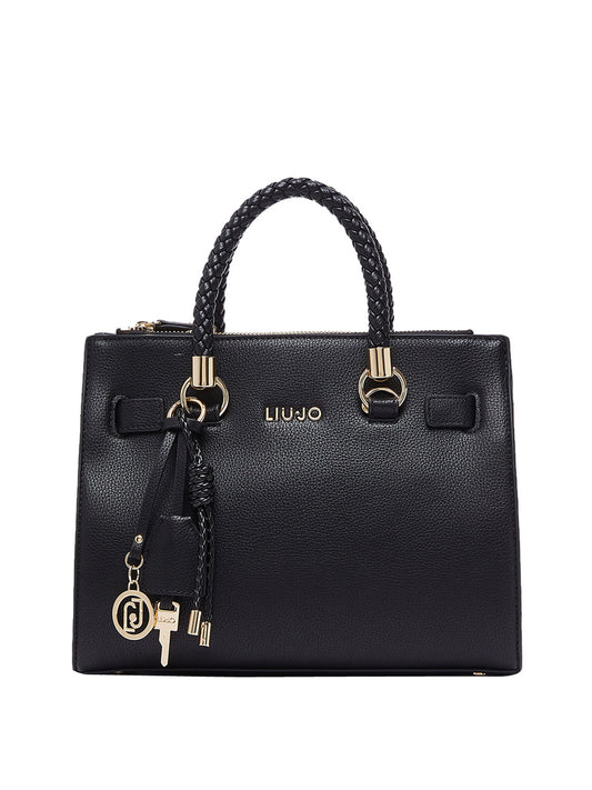 LIUJO ACCESSORI1 Liu Jo Borsa A Tracolla Logo Frontale Nero BLACK