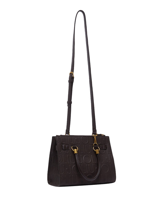 LIUJO ACCESSORI1 Liu Jo Borsa A Tracolla Logo Frontale Marrone Deep Brown