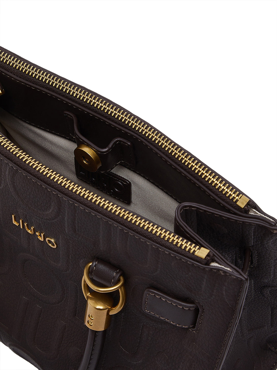LIUJO ACCESSORI1 Liu Jo Borsa A Tracolla Logo Frontale Marrone Deep Brown