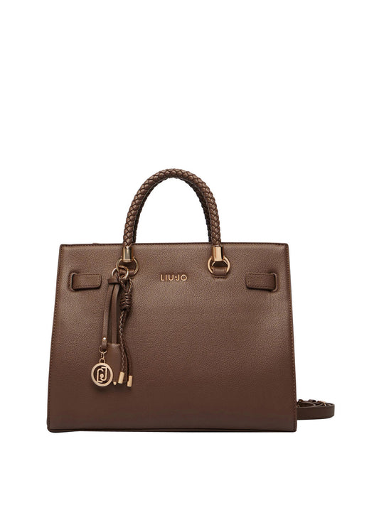 LIUJO ACCESSORI1 Liu Jo Borsa A Mano Charm Logato Marrone Dark Mocha