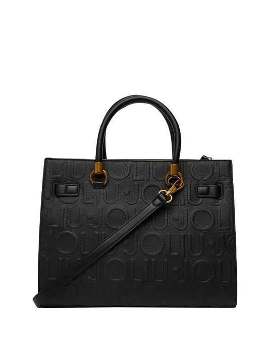 LIUJO ACCESSORI1 Liu Jo Borsa A Mano Logo Frontale Nero BLACK