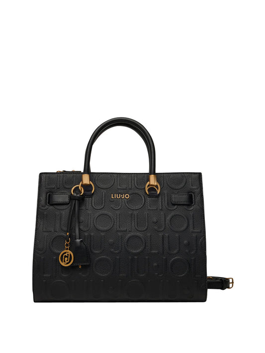 LIUJO ACCESSORI1 Liu Jo Borsa A Mano Logo Frontale Nero BLACK