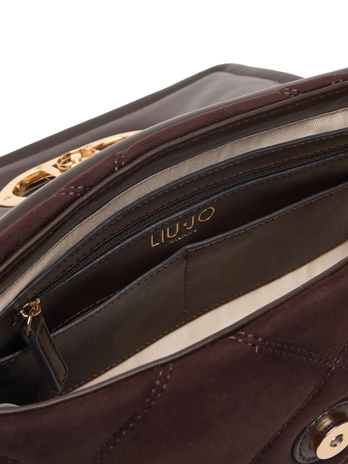 LIUJO ACCESSORI1 Borsa LaPuffy In Ecosuede Medium Liu Jo - Marrone Scuro Deep Brown