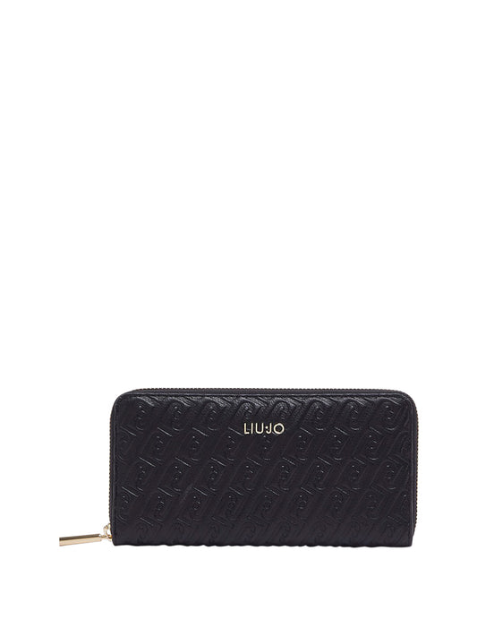 LIUJO ACCESSORI1 Portafoglio Grande Monogram Debossed Liu Jo - Nero BLACK