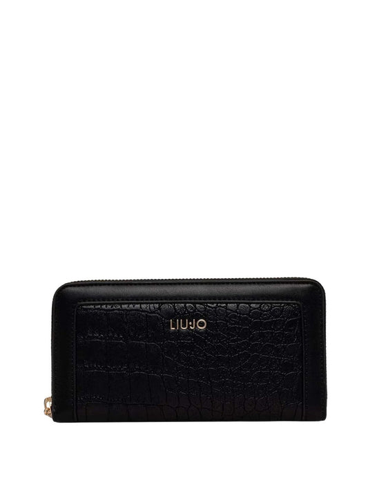 LIUJO ACCESSORI1 Portafoglio Grande Effetto Cocco Liu Jo - Nero BLACK