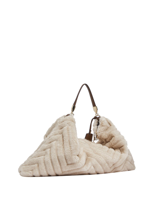 LIUJO ACCESSORI1 Borsa Grande In Pelliccia Sintetica Liu Jo - Crema CREAM