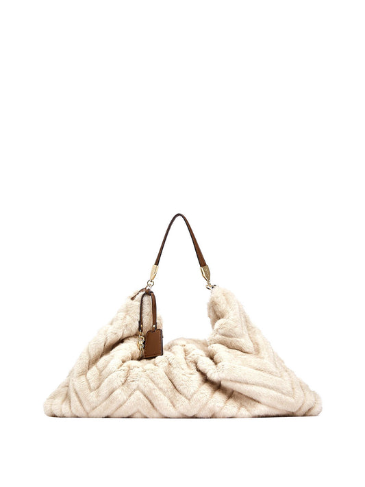 LIUJO ACCESSORI1 Borsa Grande In Pelliccia Sintetica Liu Jo - Crema CREAM