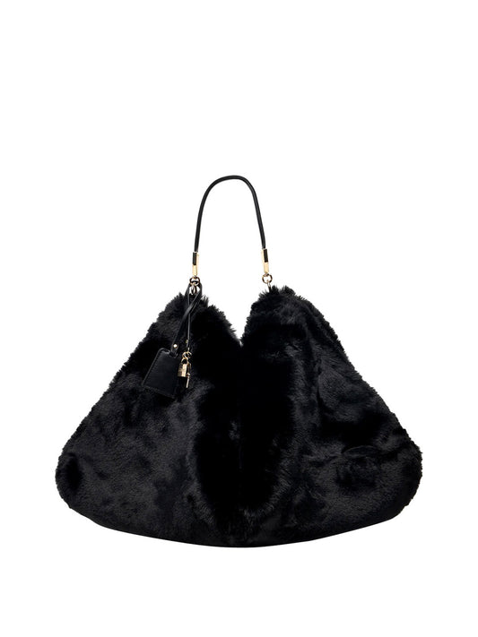 LIUJO ACCESSORI1 Borsa Grande In Pelliccia Sintetica Liu Jo - Nero BLACK