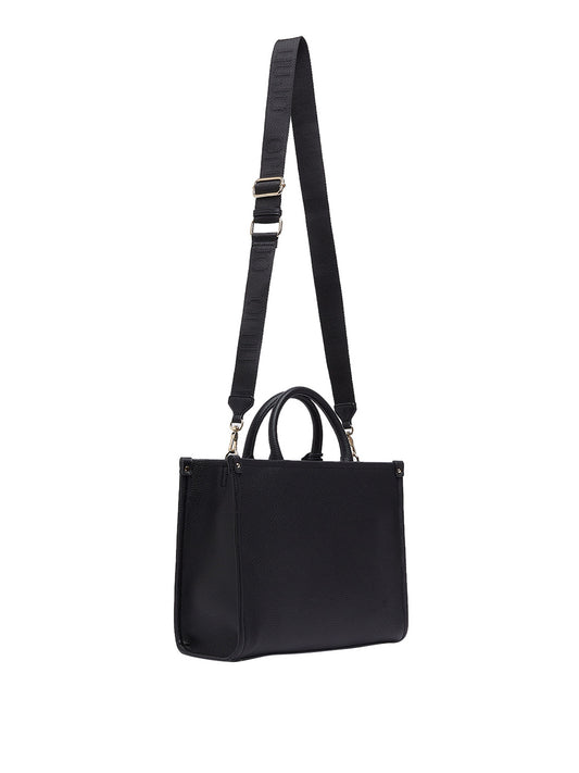 LIUJO ACCESSORI1 Liu Jo Borsa A Mano Media Logo Frontale Nero BLACK