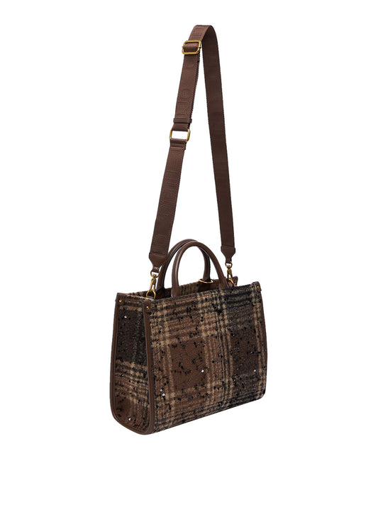 Liu Jo Borsa Ridhi M Tote Con Stampa Check E Paillettes Liu Jo - Testa Di Moro T.MORO