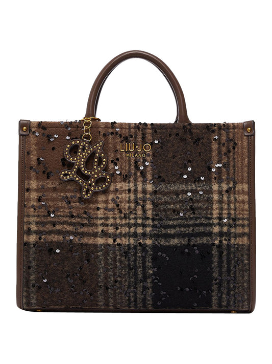 Liu Jo Borsa Ridhi M Tote Con Stampa Check E Paillettes Liu Jo - Testa Di Moro T.MORO
