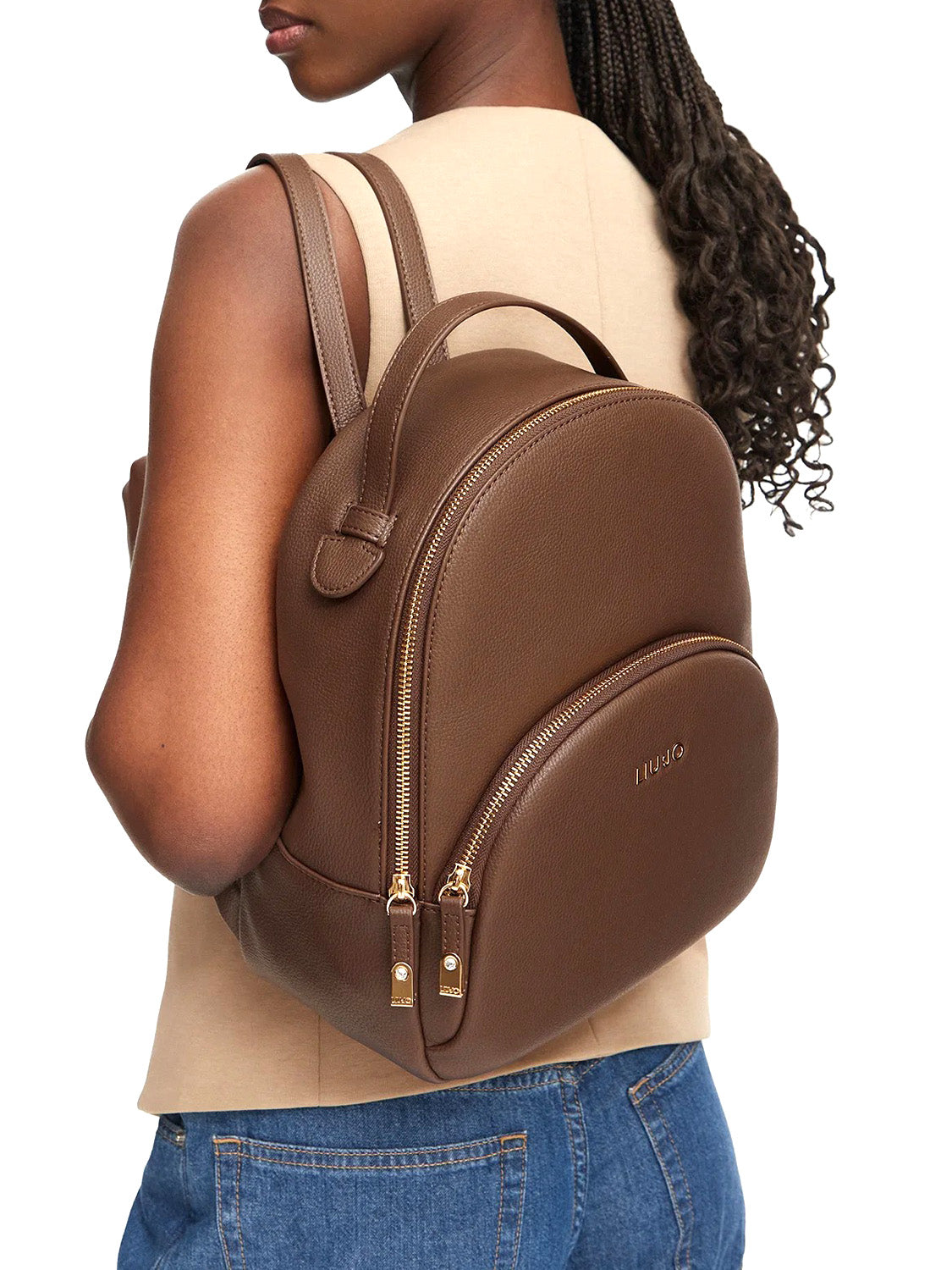 LIUJO ACCESSORI1 Liu Jo Zaino Logo Frontale Dark Mocha Dark Mocha