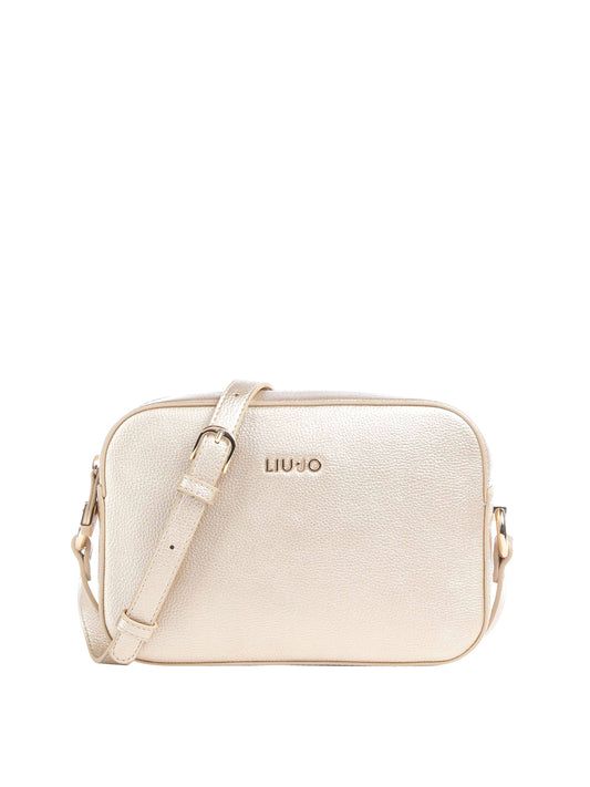 LIUJO ACCESSORI1 Liu Jo Borsa A Tracolla Logo Frontale Gold Light gold