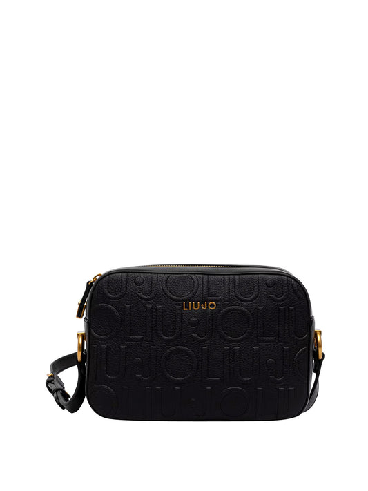 LIUJO ACCESSORI1 Liu Jo Borsa A Tracolla Logo Frontale Nero BLACK
