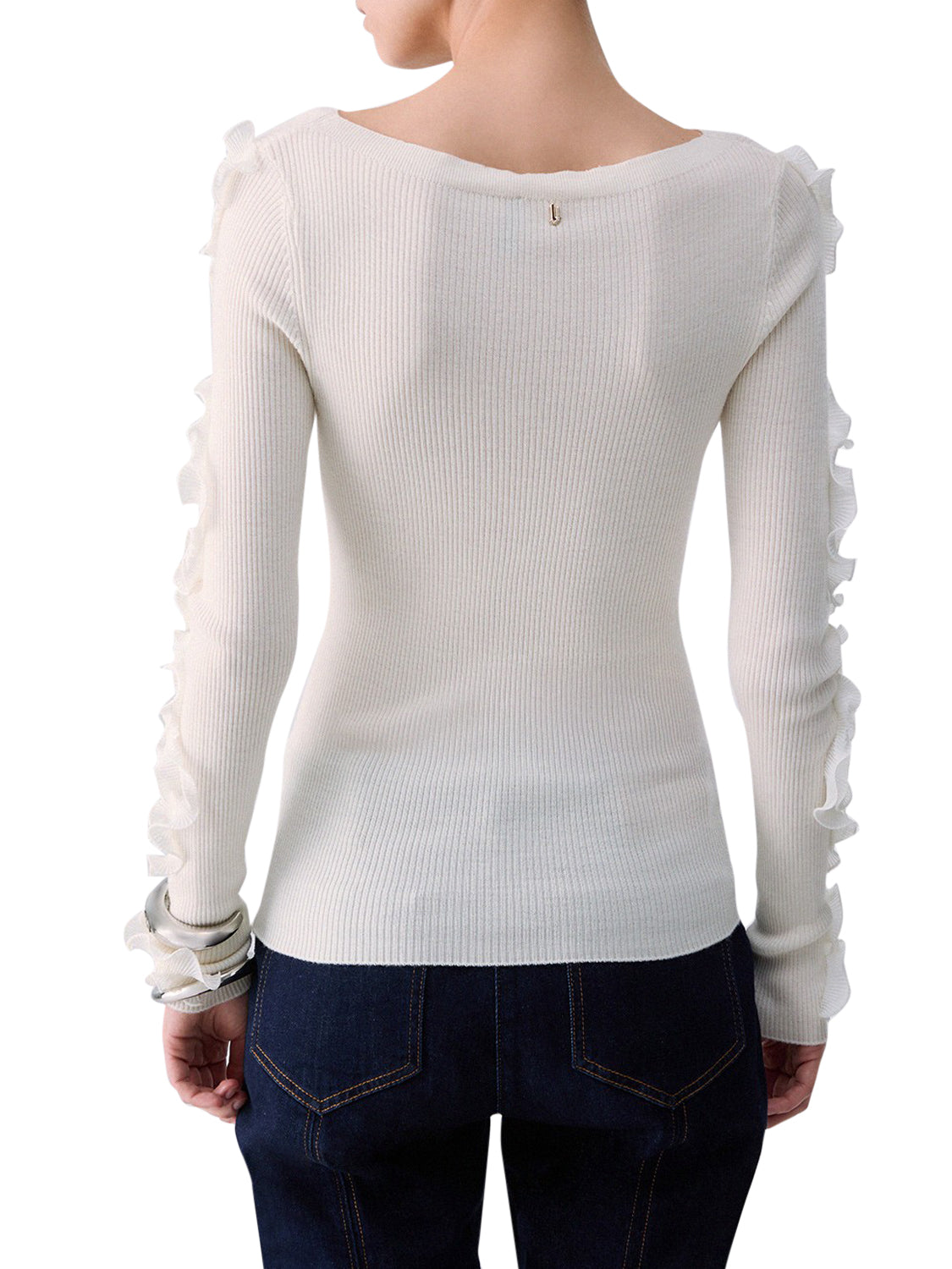 LIU.JO BLACK Maglia In Lana Con Rouches Liu Jo - Bianco Bianco Lana
