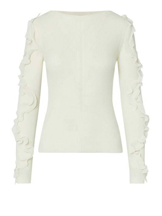 LIU.JO BLACK Maglia In Lana Con Rouches Liu Jo - Bianco Bianco Lana