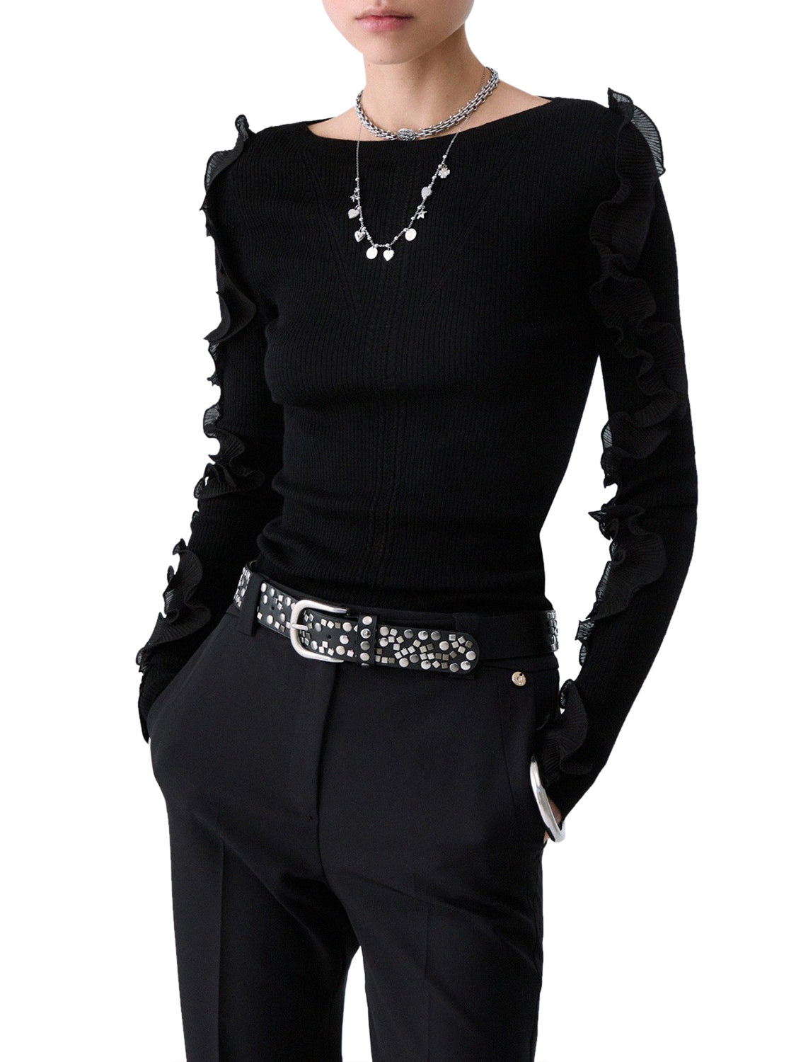 LIU.JO BLACK Maglia In Lana Con Rouches Liu Jo - Nero BLACK