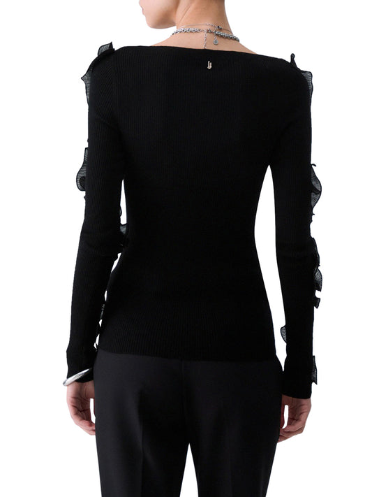 LIU.JO BLACK Maglia In Lana Con Rouches Liu Jo - Nero BLACK