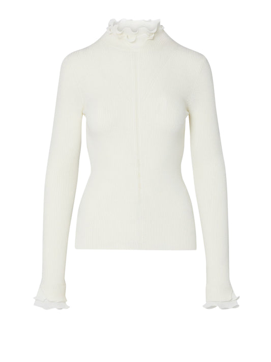 LIU.JO BLACK Lupetto In Lana Con Rouches Liu Jo - Bianco Bianco Lana