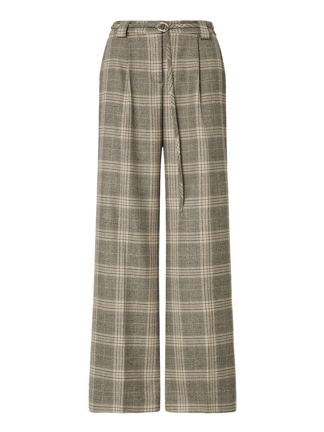 LIU.JO BLACK Pantalone In Palazzo Liu Jo Con Cintura Beige Sandy Big Check