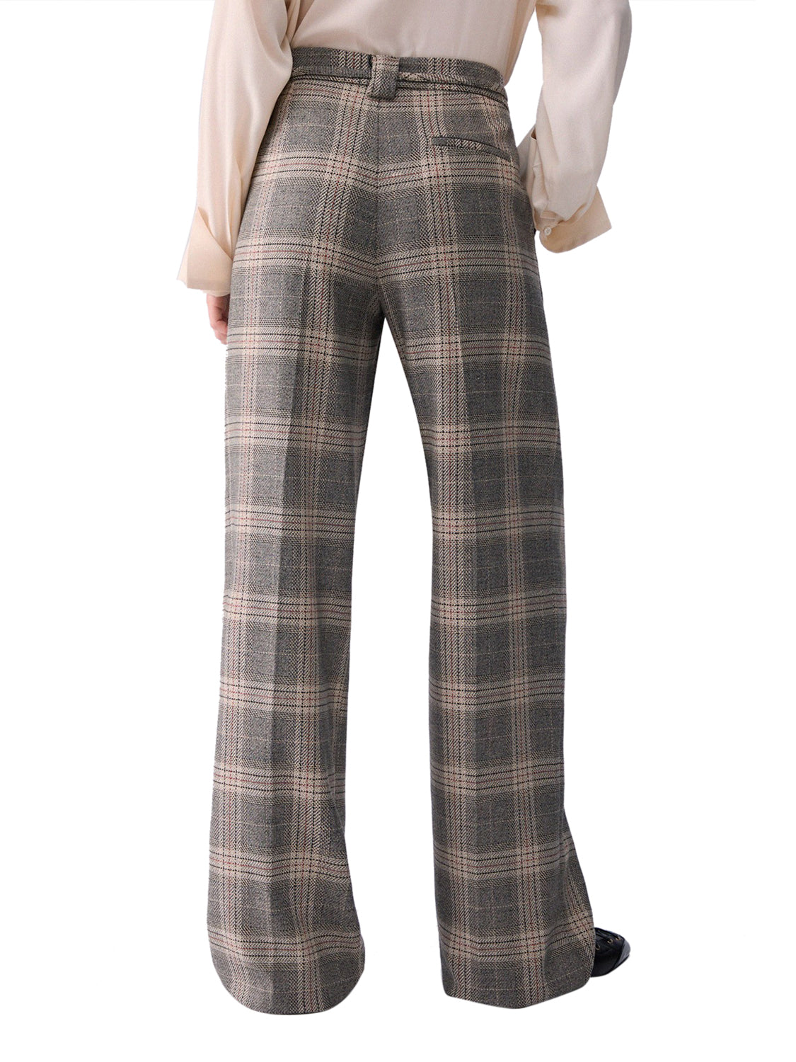 LIU.JO BLACK Pantalone In Palazzo Liu Jo Con Cintura Beige Sandy Big Check