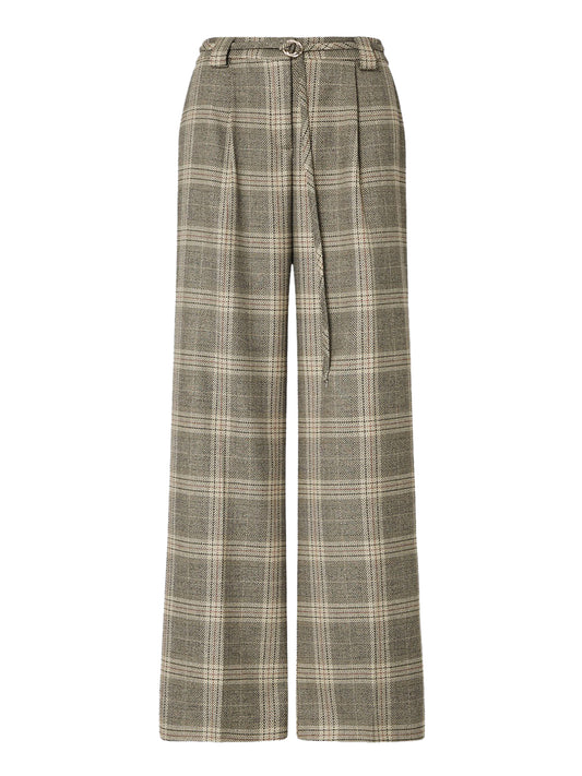 LIU.JO BLACK Pantalone In Palazzo Liu Jo Con Cintura Beige Sandy Big Check