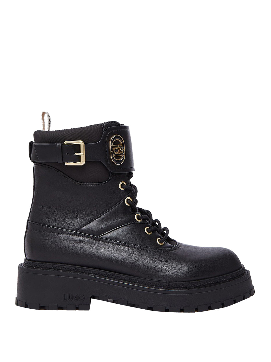 Liu Jo Anfibi In Pelle Con Inserti In Nylon E Fibbia Logata Liu Jo - Nero BLACK