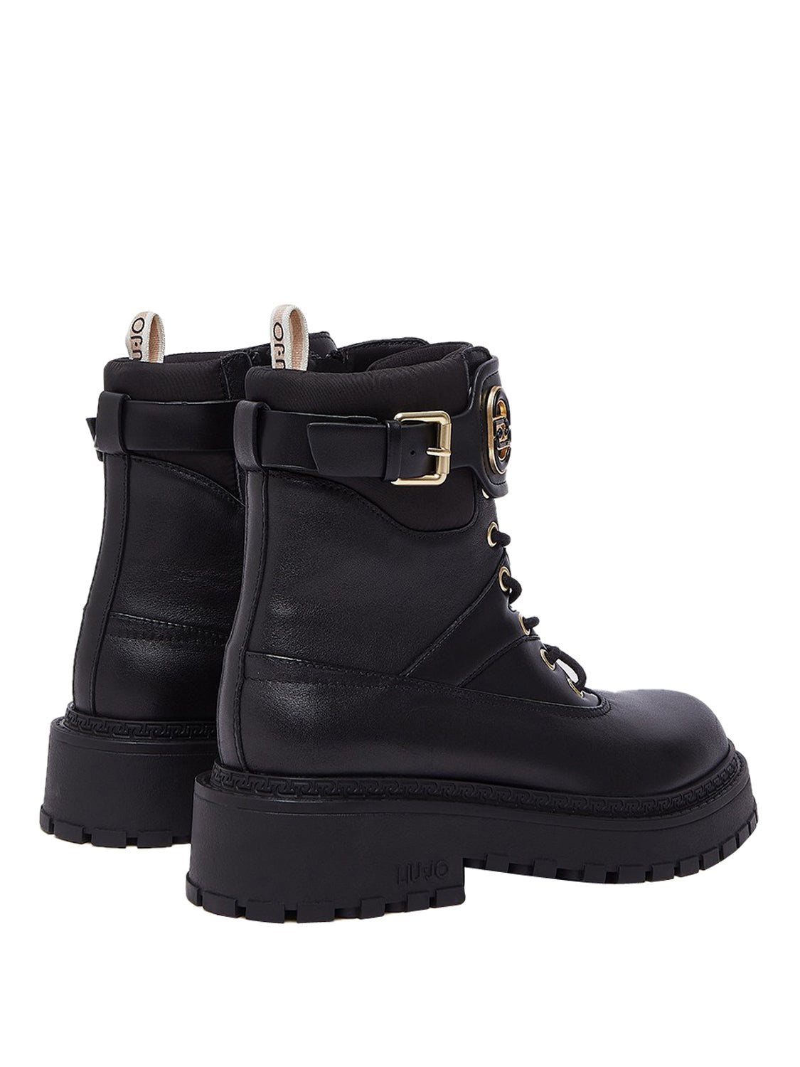 Liu Jo Anfibi In Pelle Con Inserti In Nylon E Fibbia Logata Liu Jo - Nero BLACK