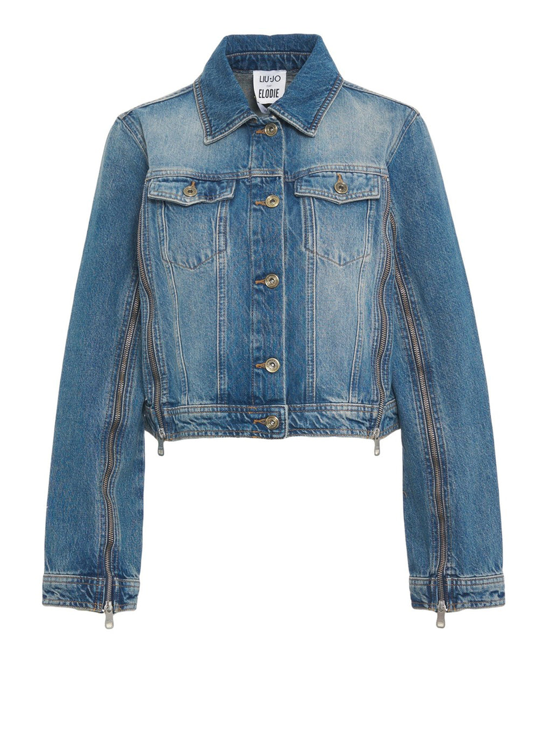 LIUJO CAPSULE ELODIE Giacchetto Liu Jo Vint Zip Denim Den.Blue Vint.Zip Wa