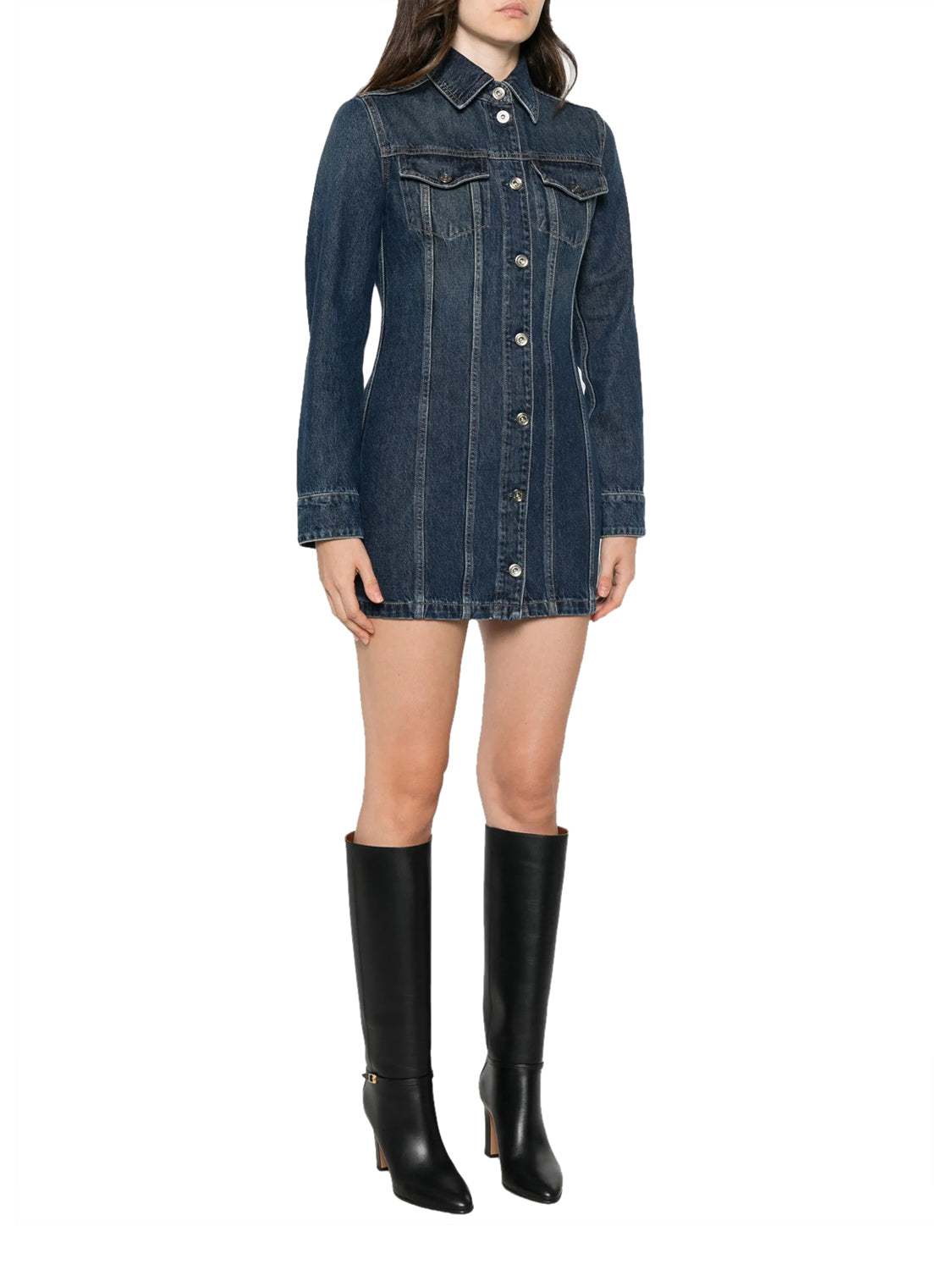 LIUJO CAPSULE ELODIE Liu Jo Abito Corto Denim Den.Blue Y2K Wash